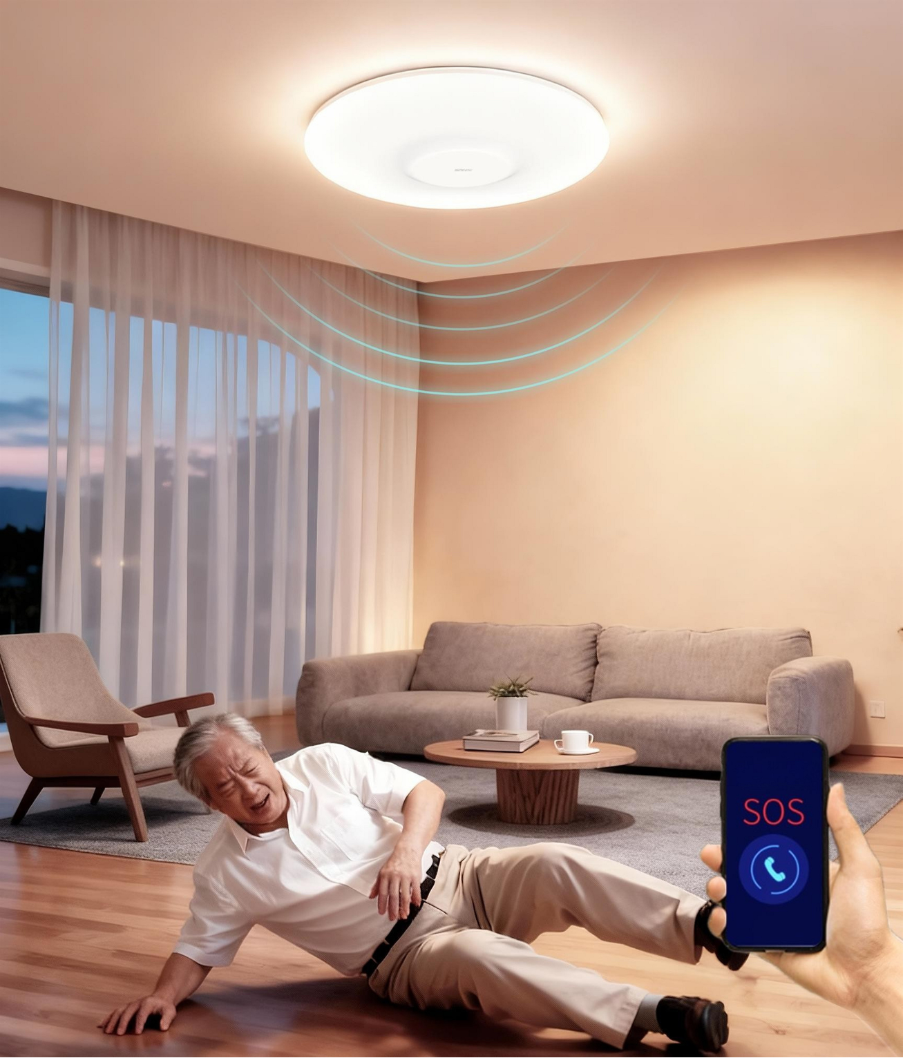 Senior Safety Smart Ceiling Light with Fall Detection Sensor | MF Jebsen Electronics